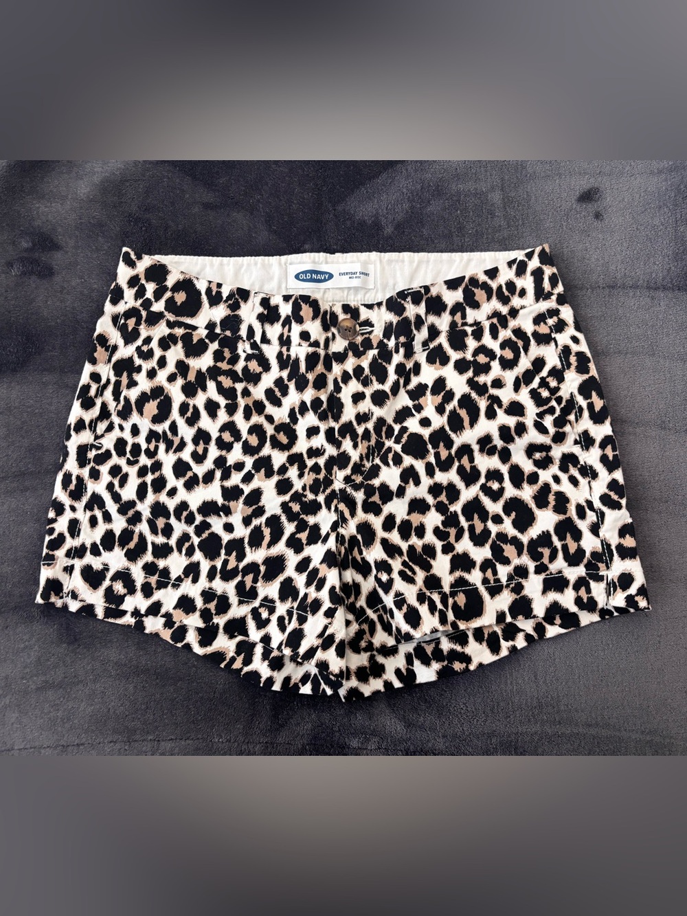 Old Navy Leopard Print Casual Shorts - Black, Tan, Cream